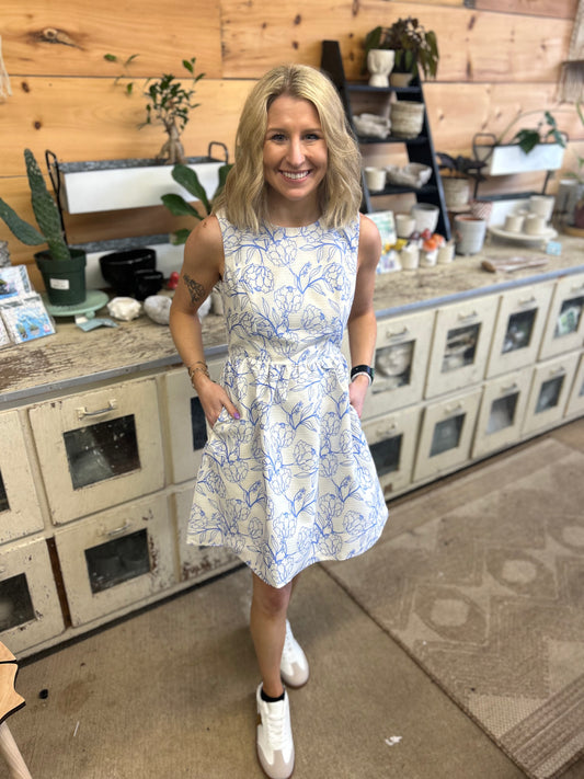 Blue Floral Dress